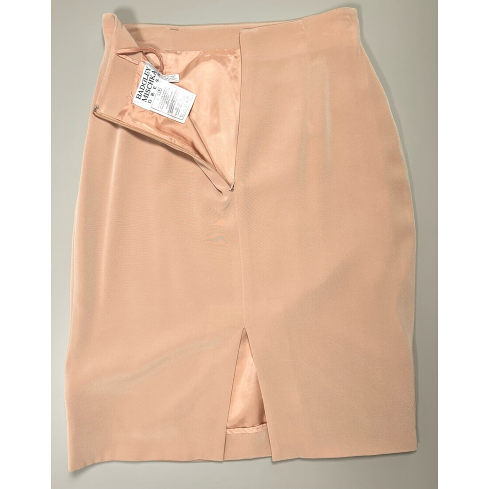 Badgley Mischka Top Skirt Suit Set Elegant Peach Beaded 6 - Picture 14 of 15